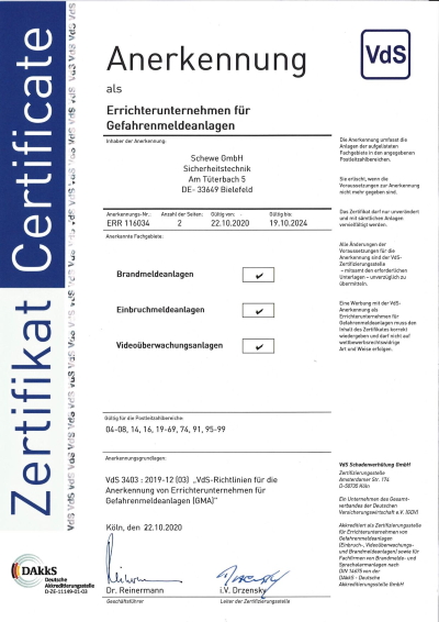 Erneuerung der Anerkennung als Errichterunternehmen für GMA